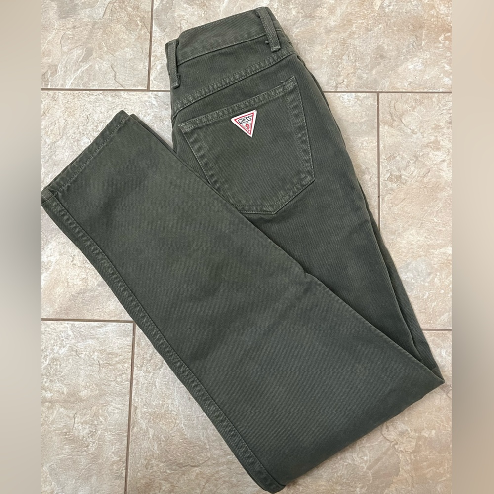 Guess by Georges Marciano Vintage High Waisted Green Mom Jeans Womens Sz 29